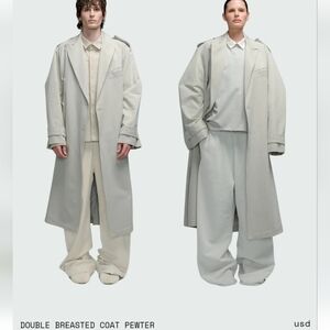ENTIRE STUDIOS DOUBLE BREASTED COAT PEWTER UNISEX